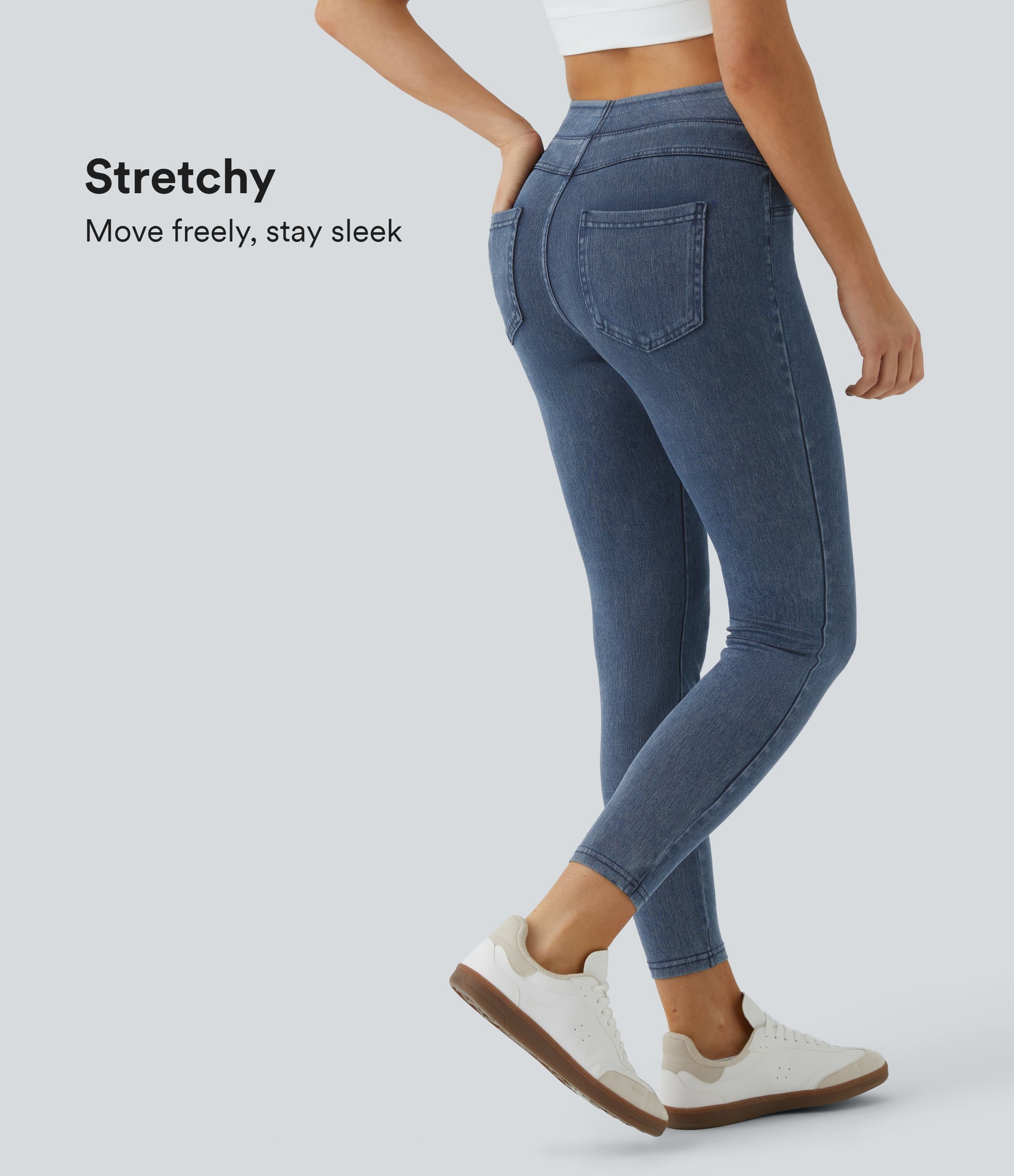 High Waisted Women Active Casual Jegging with pockets